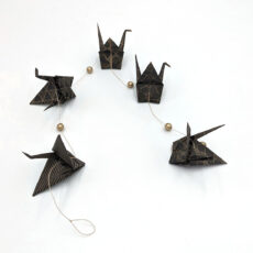 Guirlande grues en origami - noires