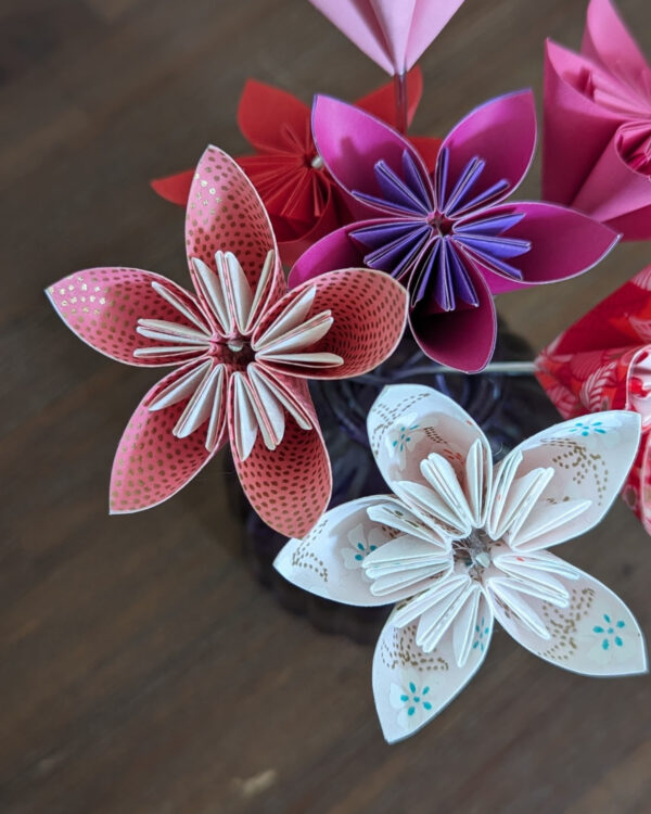 bouquet de fleurs en origami